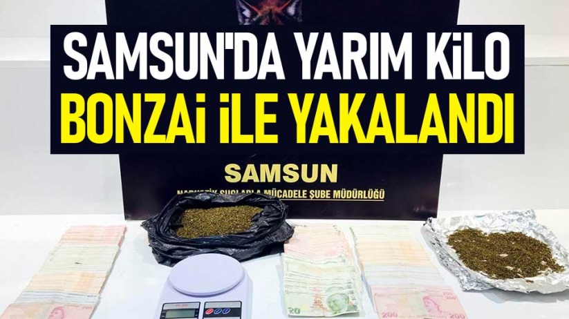 Samsun'da yarım kilo bonzai ile yakalandı