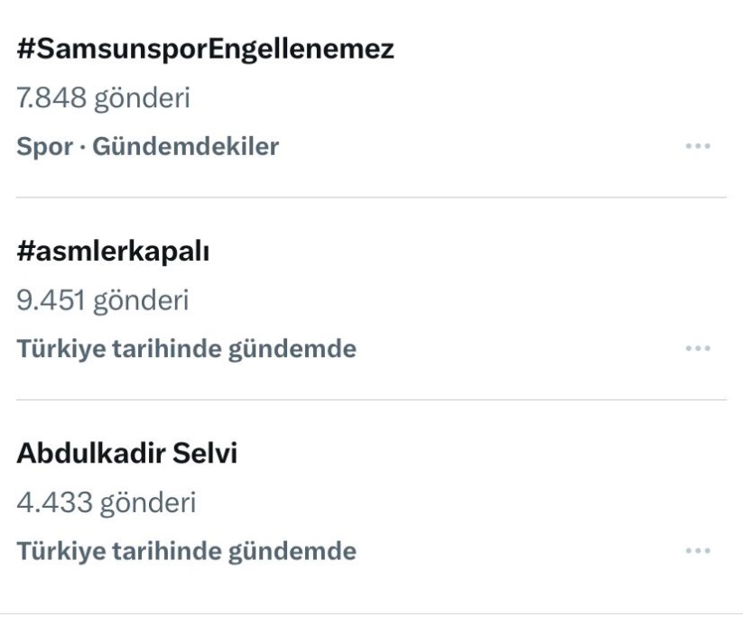 Samsunspor x gündeminde