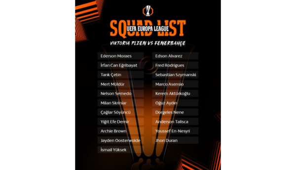 Fenerbahçe'nin Viktoria Plzen maçı kamp kadrosu belli oldu