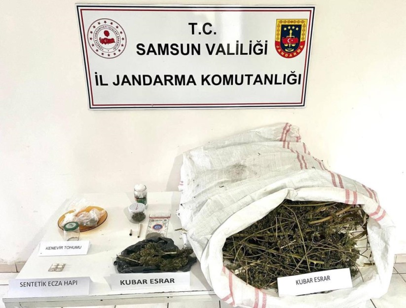 Samsun'da jandarma 7 kilo kubar esrar ele geçirdi