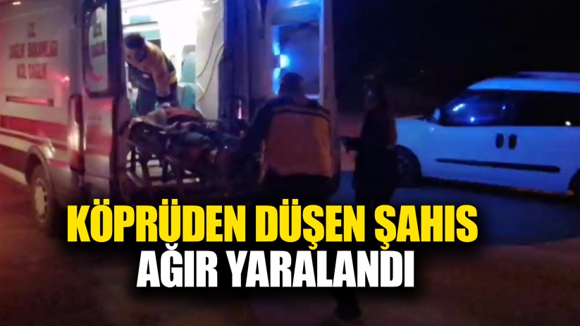 Bafra'da köprüden düşen şahıs ağır yaralandı
