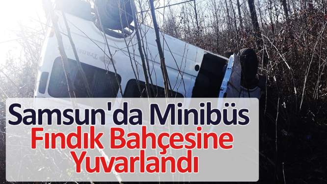 Samsun'da minibüs fındık bahçesine yuvarlandı: 2 yaralı