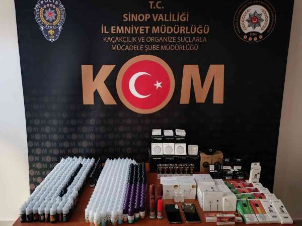 Sinop'ta bir iş yerinde gümrük kaçağı elektronik ürünler ele geçirildi