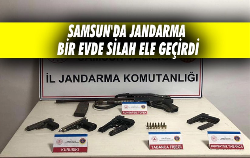 Samsun'da jandarma bir evde silah ele geçirdi