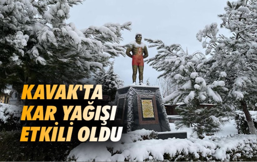 Samsun'un Kavak ilçesinde kar yağışı etkili oldu