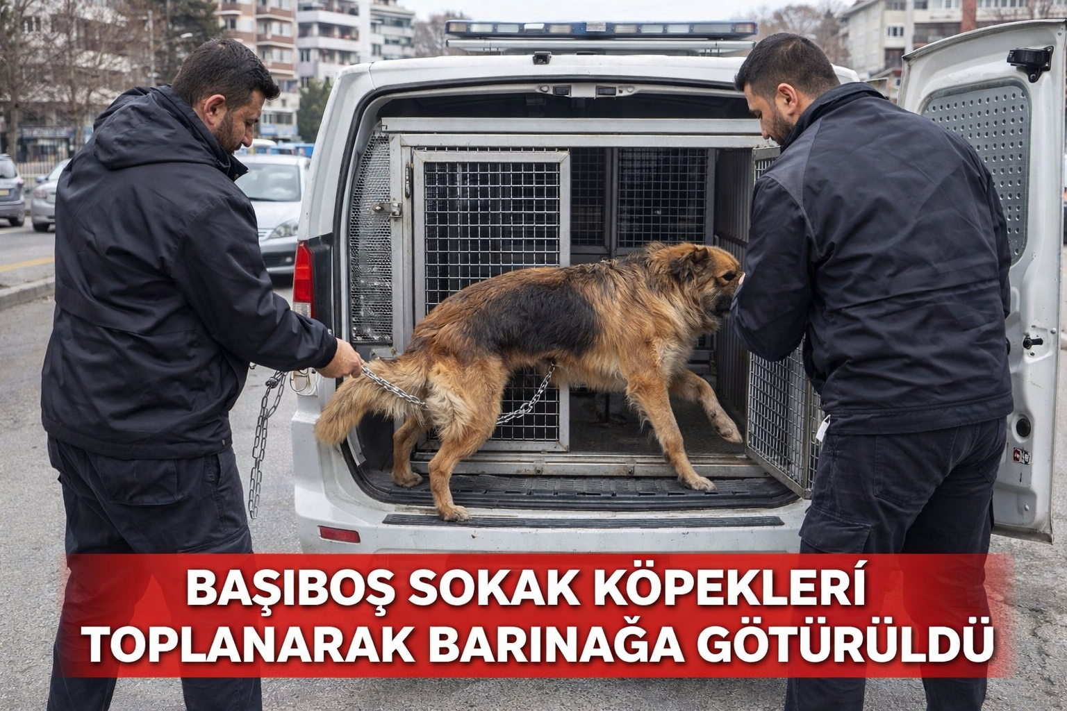 Başıboş sokak köpekleri toplanarak barınağa götürüldü