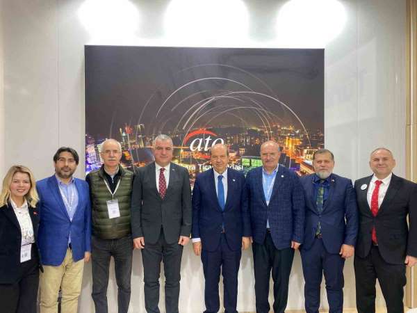 KKTC Cumhurbaşkanı Tatar ile Kültür ve Turizm Bakanı Ersoy'dan Berlin'de ATO'nun standına ziyaret