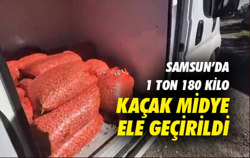 Samsun'da 1 ton 180 kilo kaçak midye ele geçirildi