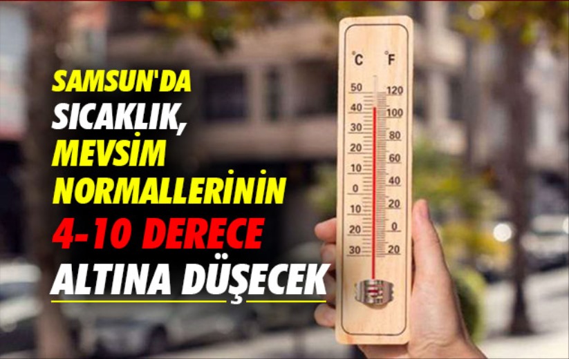Samsun'da sıcaklık, mevsim normallerinin 4-10 derece altına düşecek