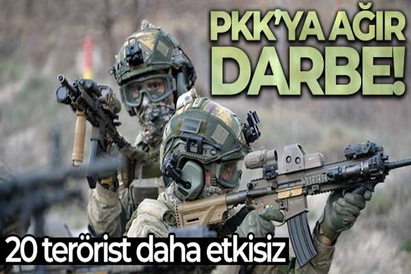 Zeytin Dalı ve Fırat Kalkanı'nda PKK'ya ağır darbe!