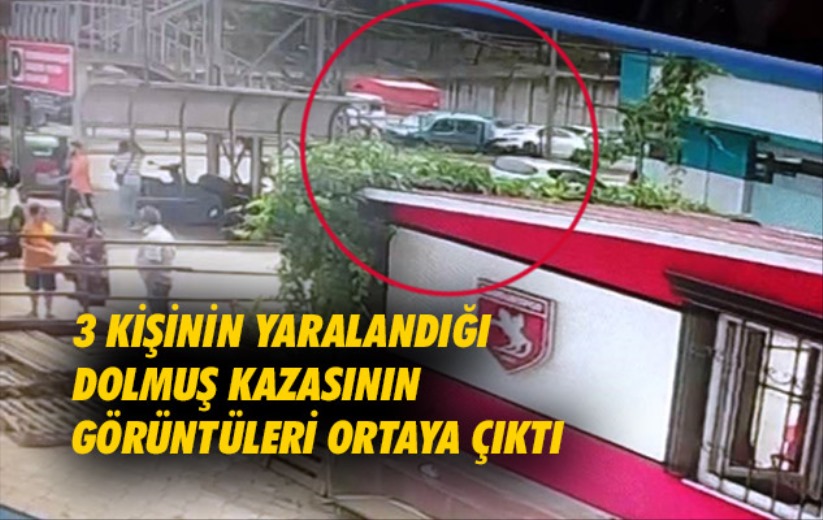 Samsun'da 3 kişinin yaralandığı dolmuş kazasının görüntüleri ortaya çıktı