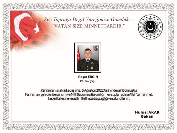Pençe-Kilit Harektı bölgesinde 1 asker şehit oldu - Ankara haber
