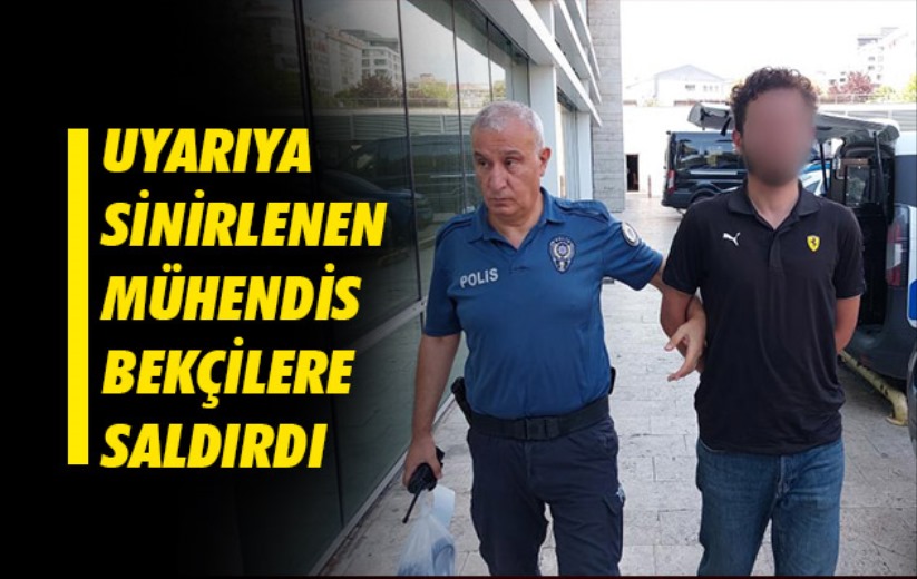 Samsun'da uyarıya sinirlenen mühendis bekçilere saldırdı