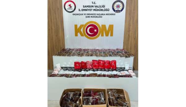 Samsun'da 179 kilo kaçak nargile tütünü ele geçirildi