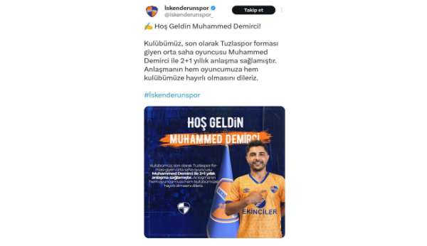 İskenderunspor, Muhammed Demirci ile anlaştı