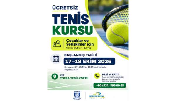 Bodrum'da ücretsiz tenis kursu başlıyor