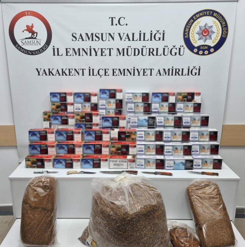 Samsun'da 20 bin adet makaron ve 25 kilo kaçak tütün ele geçirildi