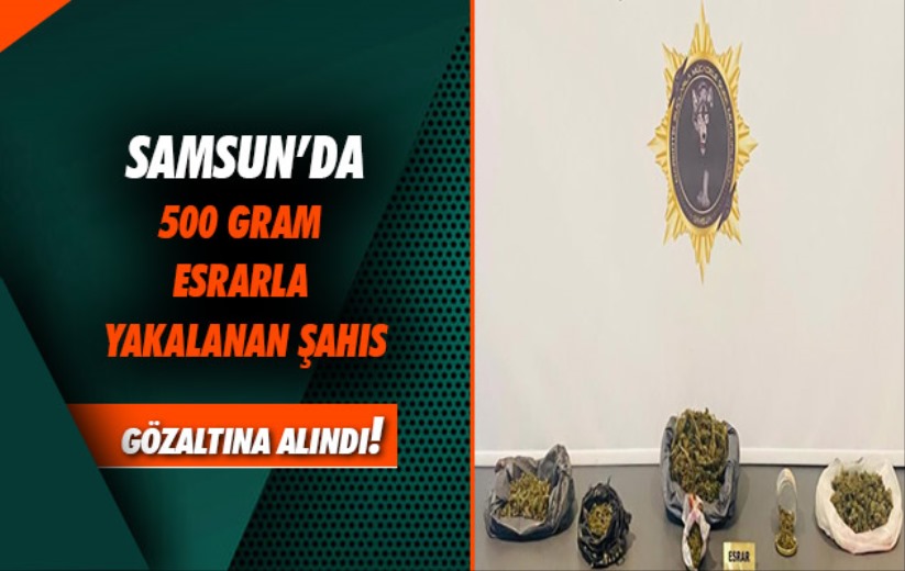 Samsun'da 500 gram esrarla yakalanan şahıs gözaltına alındı