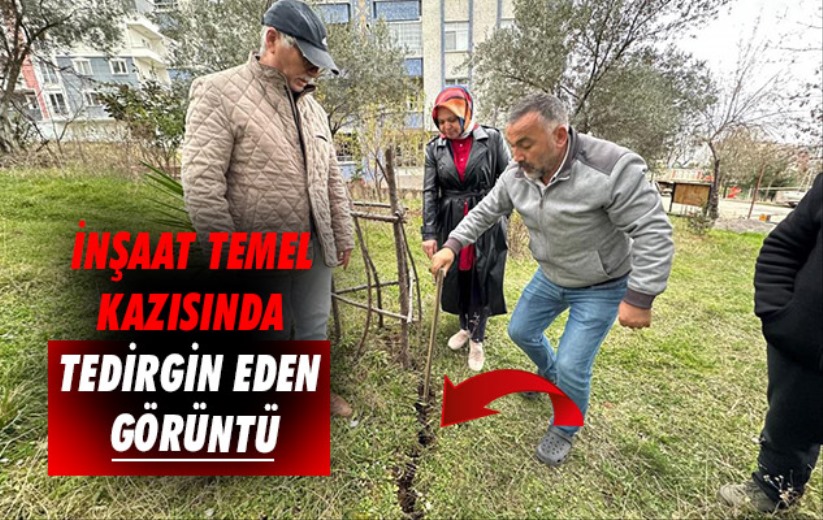 Samsun'da inşaat temel kazısında tedirgin eden görüntü