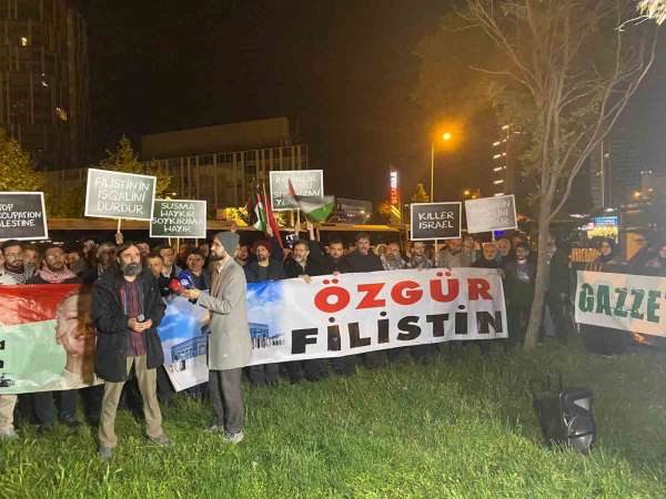 Filistin Dayanışma Platformu, İsrail'in Refah'ta başlattığı saldırıyı Ankara'da protesto etti