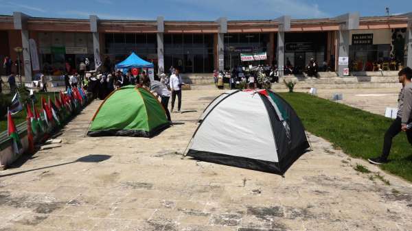 Kırklareli'de üniversite öğrencilerinden Filistin'e destek