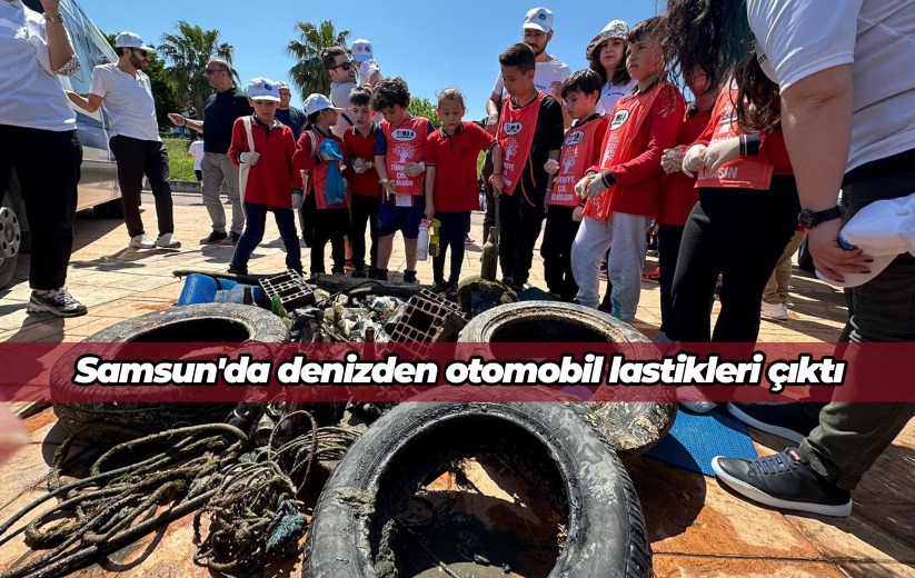Samsun'da denizden otomobil lastikleri çıktı
