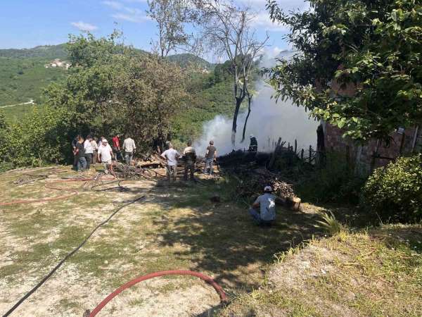 Ordu'da samanlık yangını