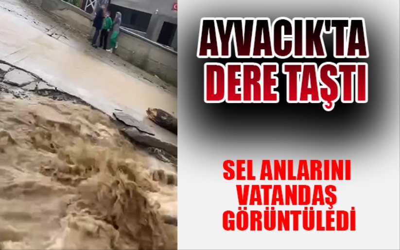 Ayvacık'ta dere taştı