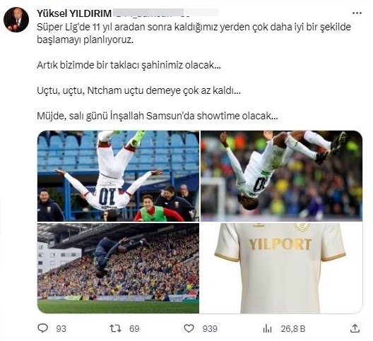 Yıldırım'dan Ntcham Müjdesi