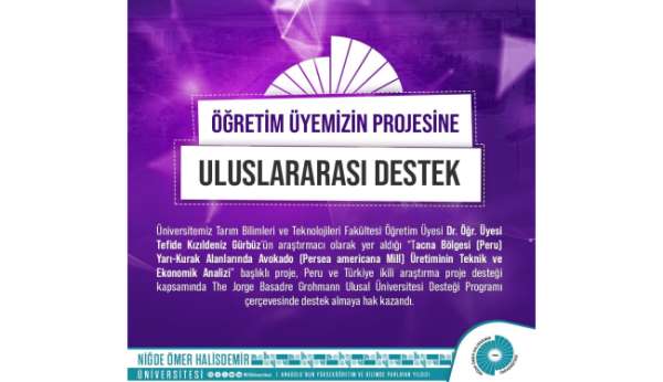 Niğde Ömer Halisdemir Üniversitesi Öğretim Üyesinin Projesine Uluslararası Destek