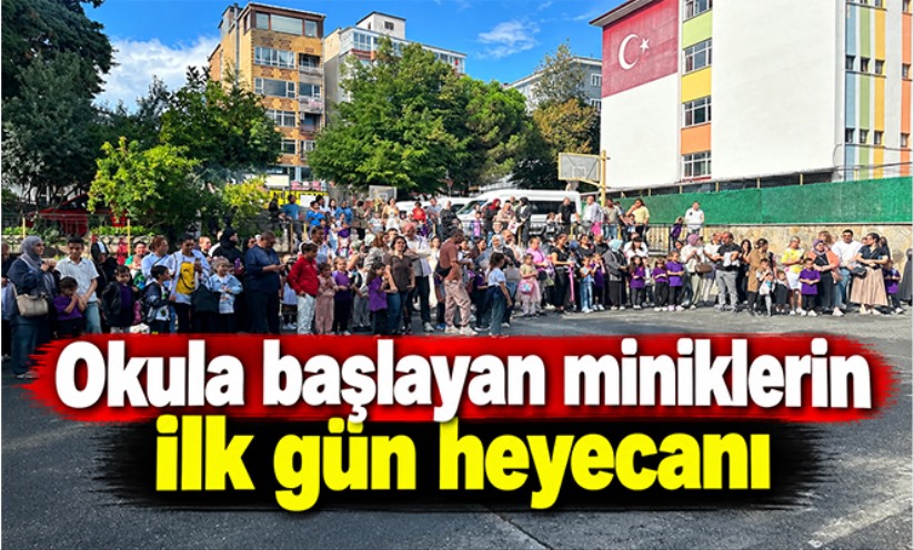 Okula başlayan miniklerin ilk gün heyecanı