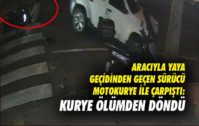 Samsun'da aracıyla yaya geçidinden geçen sürücü motokurye ile çarpıştı: Kurye ölümden döndü