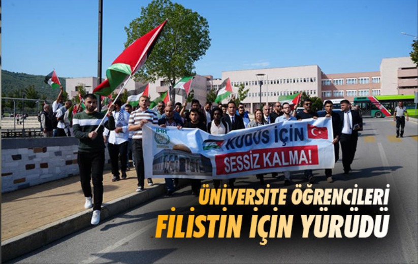 Samsun'da üniversite öğrencileri Filistin için yürüdü