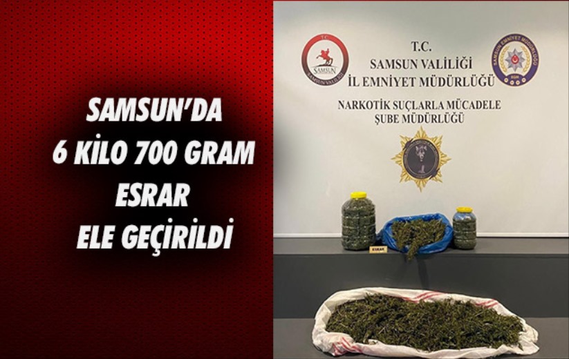 Samsun'da 6 kilo 700 gram esrar ele geçirildi