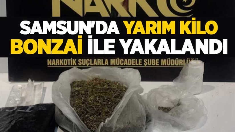 Samsun'da yarım kilo bonzai ile yakalandı