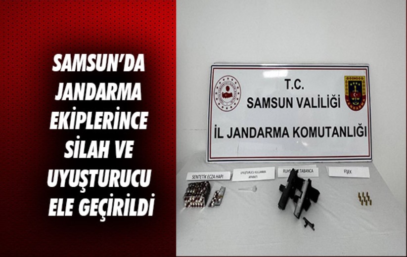 Samsun'da Jandarma ekiplerince silah ve uyuşturucu ele geçirildi