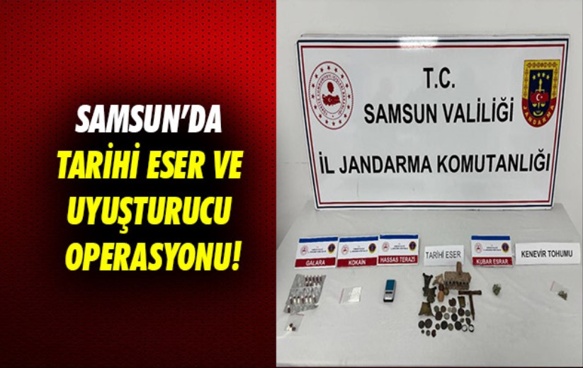 Samsun'da tarihi eser ve uyuşturucu operasyonu