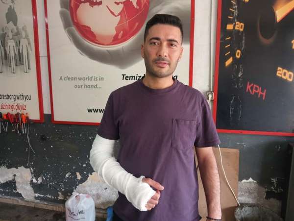 Ayırmaya çalıştığı kavga nedeniyle 3 yaşındaki oğlunun yanında saldırıya uğradı