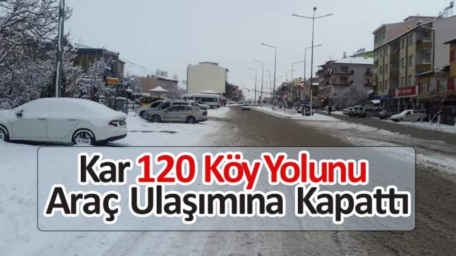 Sivas'ta kar 120 köy yolunu araç ulaşımına kapattı 