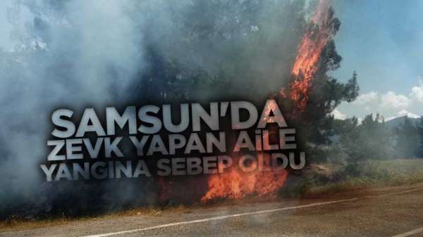 Samsun'da piknik yapan aile ormanı yaktı