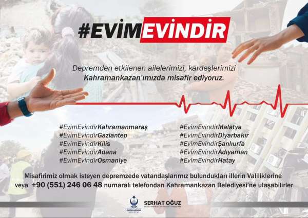 Kahramankazan Belediyesi, depremden etkilenen vatandaşlar için 'Evim Evindir' kampanyası başlattı