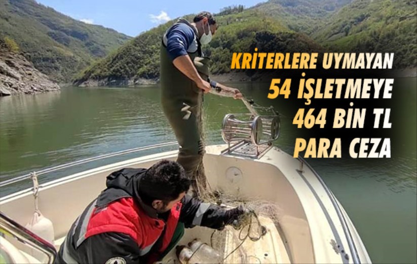 Balık avcılığında kriterlere uymayan 54 işletmeye 464 bin TL para ceza