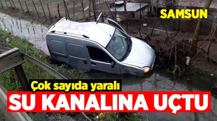 Samsun'da otomobil su kanalına uçtu! Çok sayıda yaralı