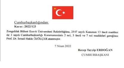 Zonguldak Bülent Ecevit Üniversitesi Rektörü değişti