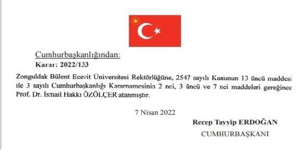 Zonguldak Bülent Ecevit Üniversitesi Rektörü değişti - Zonguldak haber