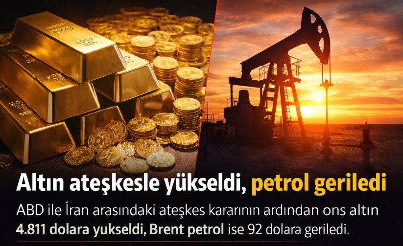Altın ateşkesle yükseldi, petrol geriledi