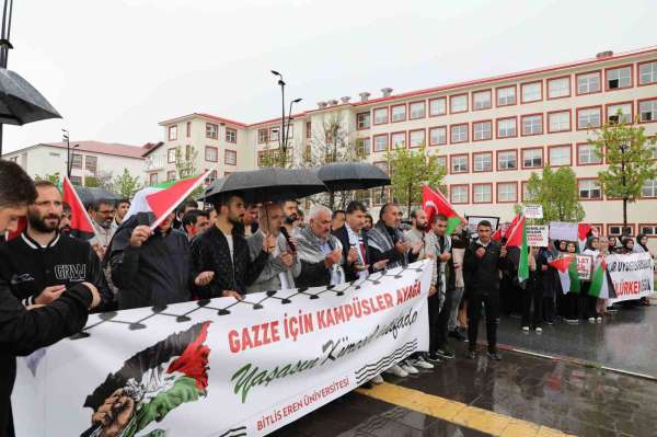 Bitlis Eren Üniversitesi öğrencilerinden Filistin'e destek eylemi