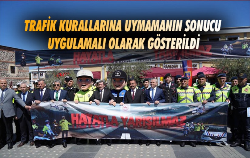 Samsun'da trafik kurallarına uymamanın sonucu uygulamalı olarak gösterildi