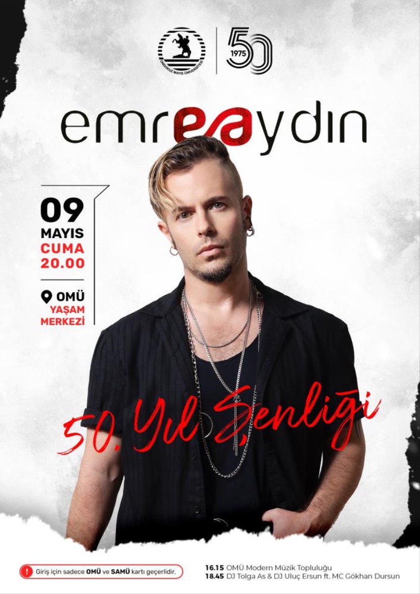OMÜ'nün 50. Yıl Şenliği Emre Aydın konseri ile başlıyor