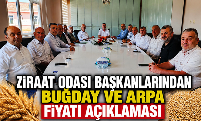 Bafra'da ziraat odası başkanlarından buğday ve arpa fiyatı açıklaması